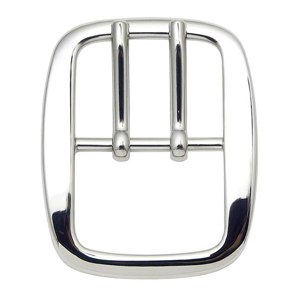 2-Dorn-Gürtelschnalle 40 mm | nickel pol.