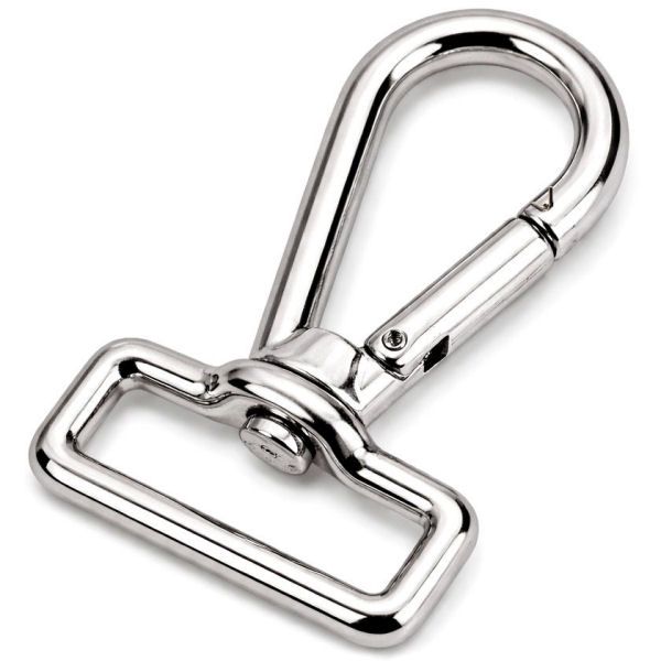 STAHL-Karabinerhaken 40 mm | nickel hochglanzpoliert